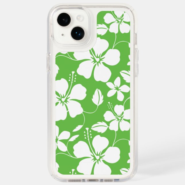 HAWAIIAN HULA (HIBISCUS) LIME SPECK iPhone CASE (Front)