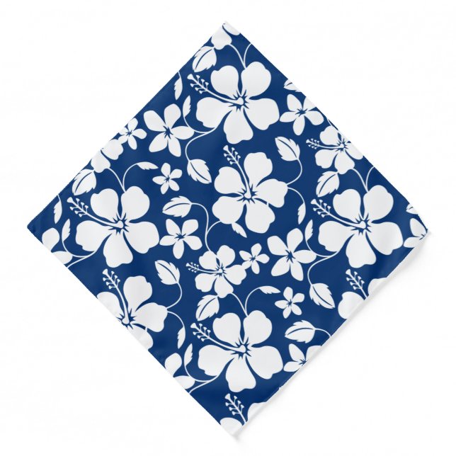 HAWAIIAN HULA (HIBISCUS) NAVY BANDANA (Front)