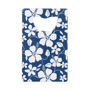 HAWAIIAN HULA (HIBISCUS) NAVY CREDIT CARD BOTTLE OPENER