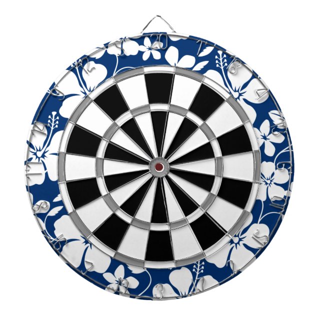 HAWAIIAN HULA (HIBISCUS) NAVY DART BOARD (Front)