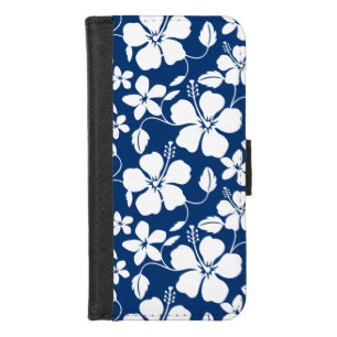HAWAIIAN HULA (HIBISCUS) NAVY iPhone 8/7 WALLET CASE
