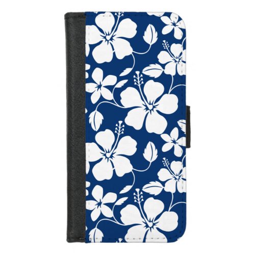 HAWAIIAN HULA HIBISCUS NAVY iPhone 87 WALLET CASE