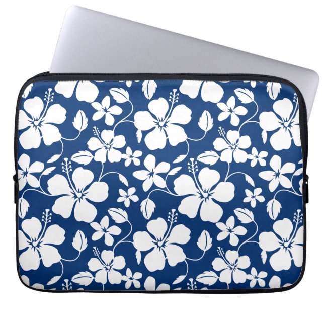 HAWAIIAN HULA (HIBISCUS) NAVY LAPTOP SLEEVE (Front)