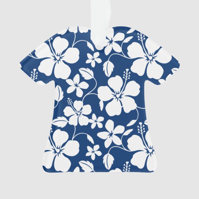 HAWAIIAN HULA (HIBISCUS) NAVY ORNAMENT (Front)