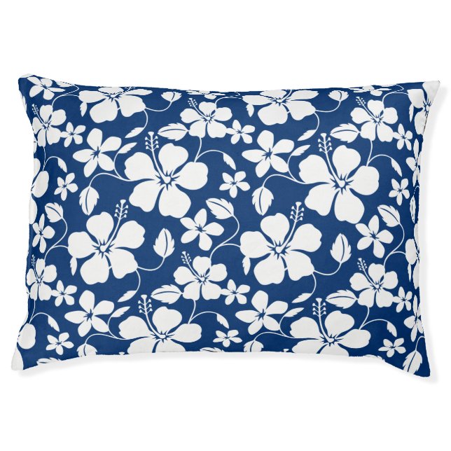 HAWAIIAN HULA (HIBISCUS) NAVY PET BED (Front)