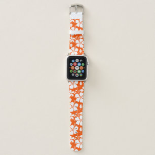 HAWAIIAN HULA (HIBISCUS) ORANGE APPLE WATCH BAND