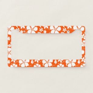 HAWAIIAN HULA (HIBISCUS) ORANGE LICENSE PLATE FRAM FRAME