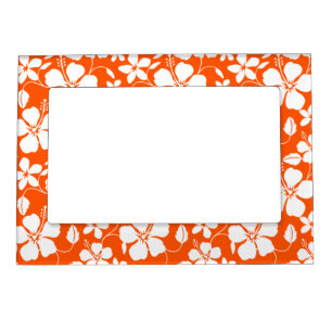 HAWAIIAN HULA (HIBISCUS) ORANGE MAGNETIC FRAME
