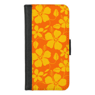 HAWAIIAN HULA (HIBISCUS) ORANGE MIX iPhone 8/7 WALLET CASE