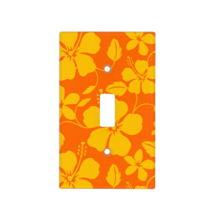 HAWAIIAN HULA (HIBISCUS) ORANGE MIX LIGHT SWITCH COVER