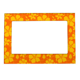 HAWAIIAN HULA (HIBISCUS) ORANGE MIX MAGNETIC FRAME