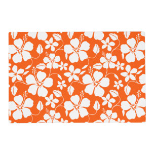 HAWAIIAN HULA (HIBISCUS) ORANGE PLACEMAT