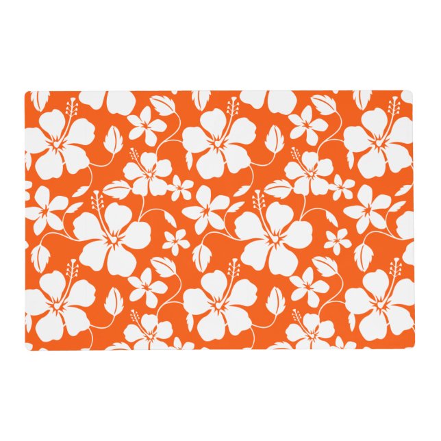 HAWAIIAN HULA (HIBISCUS) ORANGE PLACEMAT (Front)