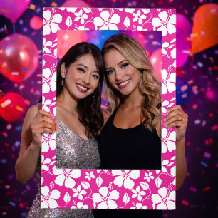 HAWAIIAN HULA (HIBISCUS) PATTERN HOT PINK SELFIE FRAME