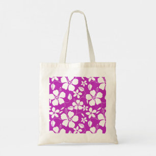 Hawaiian Hula (Hibiscus) Pattern in Berry Tote Bag