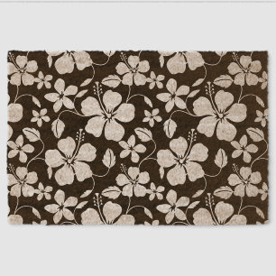 HAWAIIAN HULA (HIBISCUS) PATTERN IN BLACK FIBER DOORMAT