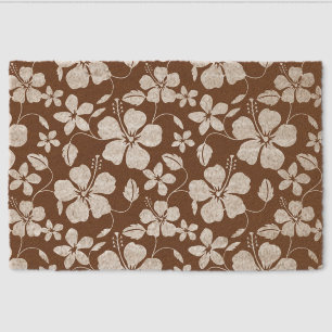 HAWAIIAN HULA (HIBISCUS) PATTERN IN BROWN FIBER DOORMAT