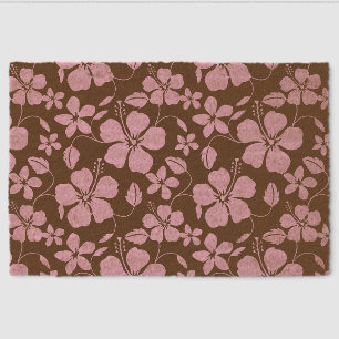 HAWAIIAN HULA (HIBISCUS) PATTERN IN BROWN/PINK FIBER DOORMAT