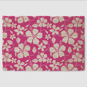 HAWAIIAN HULA (HIBISCUS) PATTERN IN HOT PINK FIBER DOORMAT