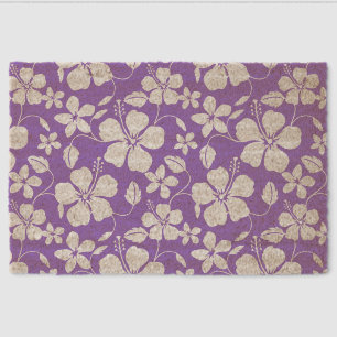 HAWAIIAN HULA (HIBISCUS) PATTERN IN LIGHT PURPLE FIBER DOORMAT