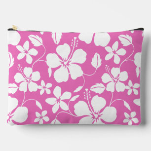 HAWAIIAN HULA (HIBISCUS) PATTERN IN PINK ACCESSORY POUCH