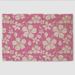 HAWAIIAN HULA (HIBISCUS) PATTERN IN PINK FIBER DOORMAT