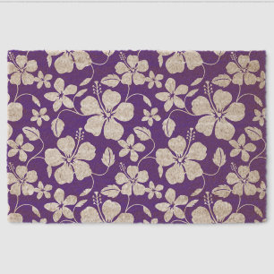 HAWAIIAN HULA (HIBISCUS) PATTERN IN PURPLE FIBER DOORMAT