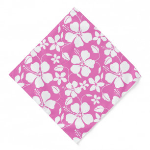 HAWAIIAN HULA (HIBISCUS) PINK BANDANA