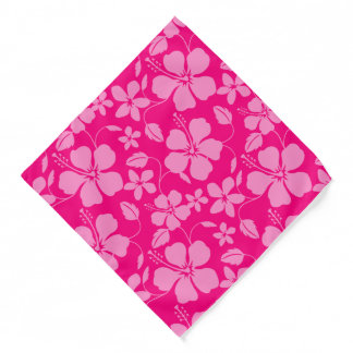 HAWAIIAN HULA (HIBISCUS) PINK GUAVA BANDANA