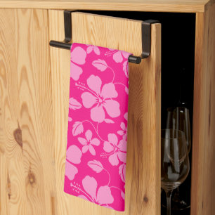 HAWAIIAN HULA (HIBISCUS) PINK GUAVA KITCHEN TOWEL
