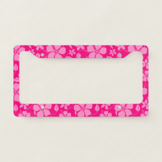 HAWAIIAN HULA (HIBISCUS) PINK GUAVA LICENSE PLATE FRAME