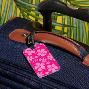 HAWAIIAN HULA (HIBISCUS) PINK GUAVA LUGGAGE TAG