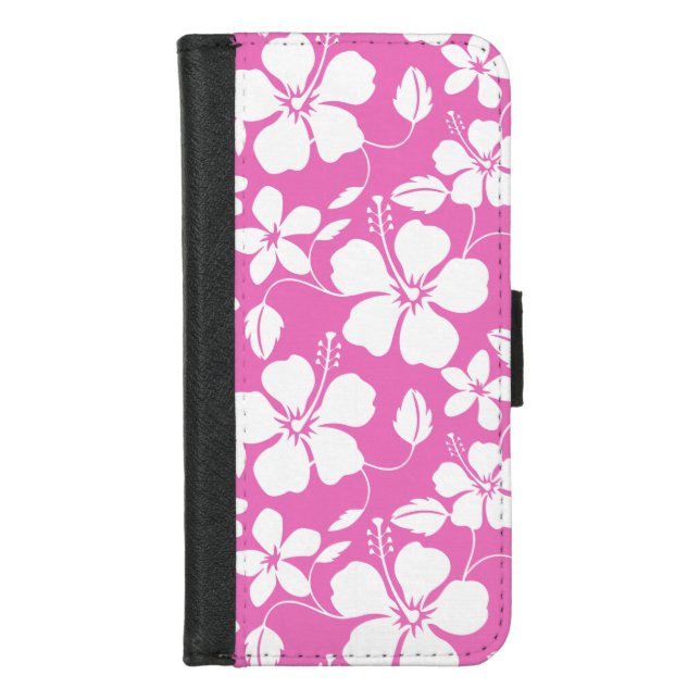 HAWAIIAN HULA (HIBISCUS) PINK iPhone WALLET CASE (Front)