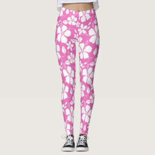 HAWAIIAN HULA (HIBISCUS) PINK LEGGINGS