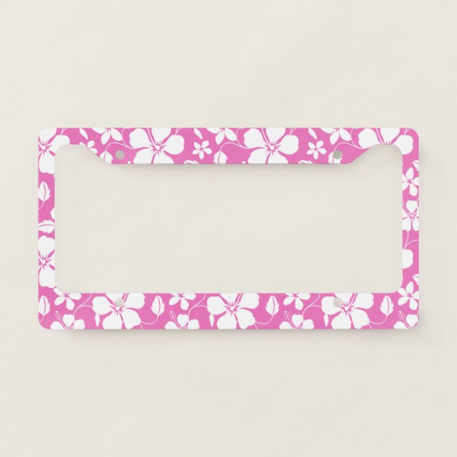 HAWAIIAN HULA (HIBISCUS) PINK LICENSE PLATE FRAME (Front)