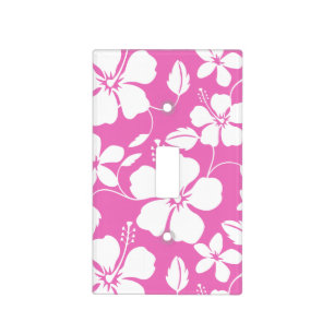 HAWAIIAN HULA (HIBISCUS) PINK LIGHT SWITCH COVER