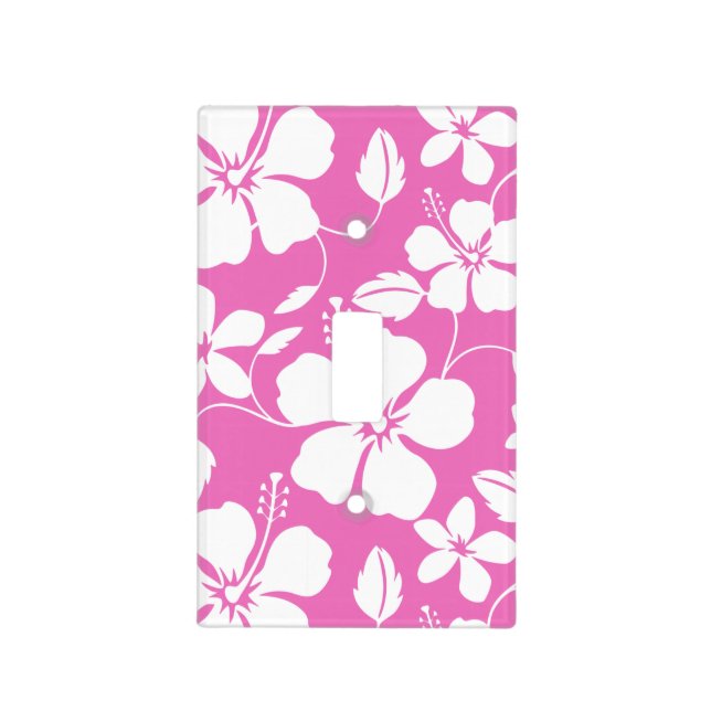 HAWAIIAN HULA (HIBISCUS) PINK LIGHT SWITCH COVER (Front)