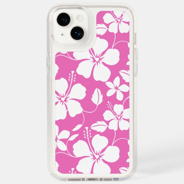 HAWAIIAN HULA (HIBISCUS) PINK SPECK iPhone CASE (Front)
