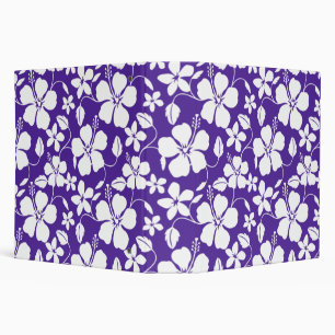 HAWAIIAN HULA (HIBISCUS) PURPLE 3 RING BINDER