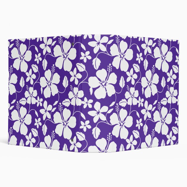 HAWAIIAN HULA (HIBISCUS) PURPLE 3 RING BINDER (Background)