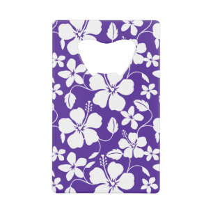 HAWAIIAN HULA (HIBISCUS) PURPLE CREDIT CARD BOTTLE OPENER