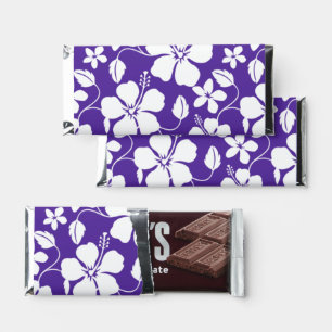 HAWAIIAN HULA (HIBISCUS) PURPLE HERSHEY BAR FAVORS