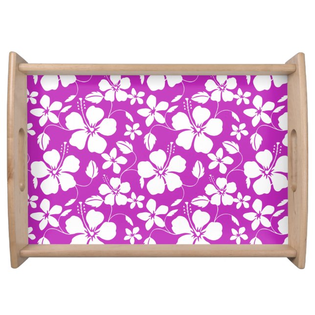 HAWAIIAN HULA (HIBISCUS) RASPBERRY SERVING TRAY (Front)