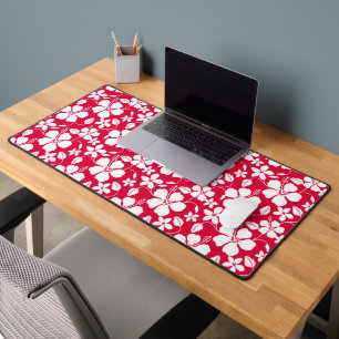 HAWAIIAN HULA (HIBISCUS) RED DESK MAT