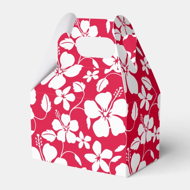 HAWAIIAN HULA (HIBISCUS) RED FAVOR BOX (Front Side)