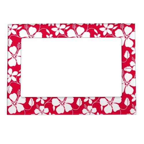 HAWAIIAN HULA HIBISCUS RED MAGNETIC FRAME