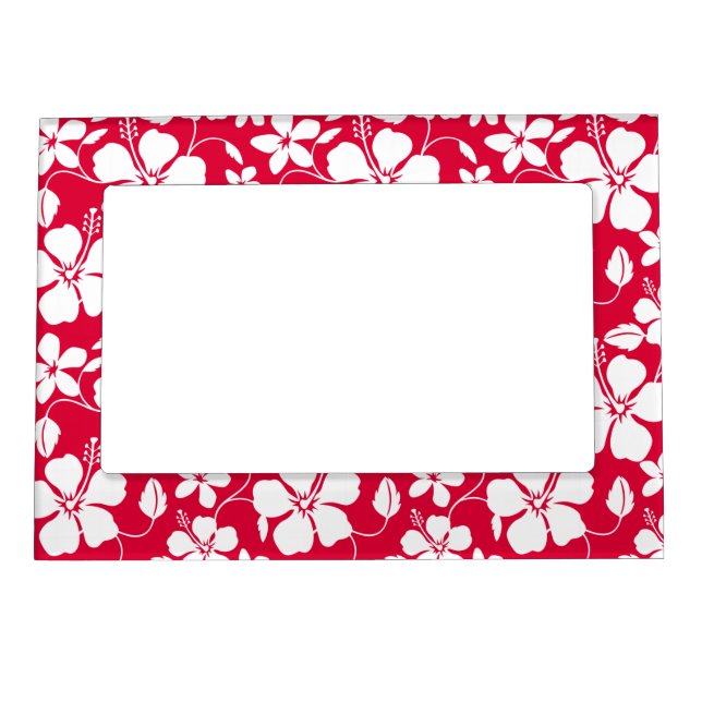 HAWAIIAN HULA (HIBISCUS) RED MAGNETIC FRAME (Front)