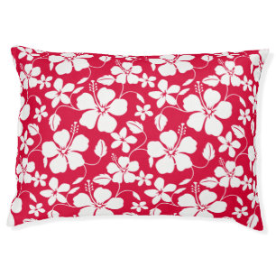 HAWAIIAN HULA (HIBISCUS) RED PET BED