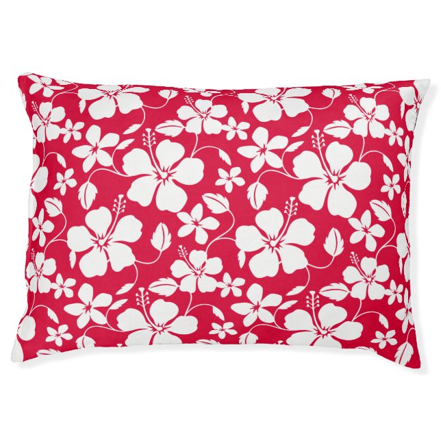 HAWAIIAN HULA (HIBISCUS) RED PET BED (Front)