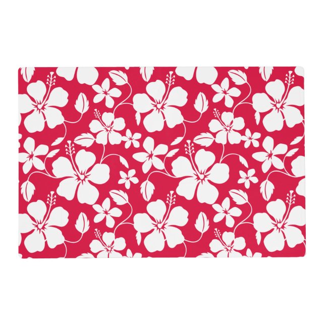 HAWAIIAN HULA (HIBISCUS) RED PLACEMAT (Front)